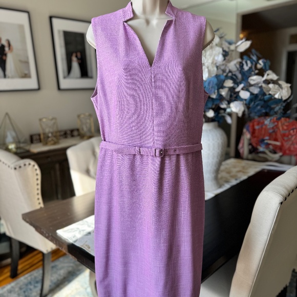Ann Taylor Dresses & Skirts - ANN TAYLOR 10 SHEATH DRESS PURPLE BELTED